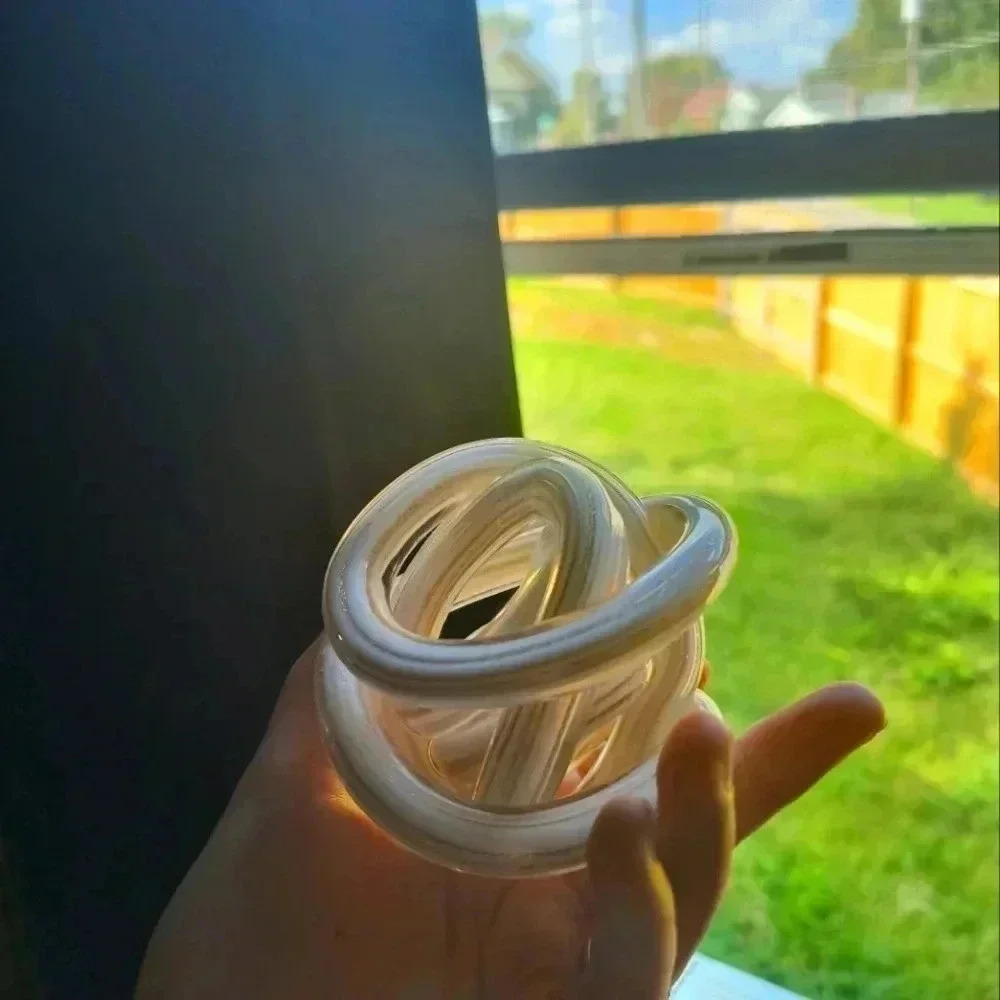 White cream gold glass blown Home decor twisted knot house women's jewelry acces